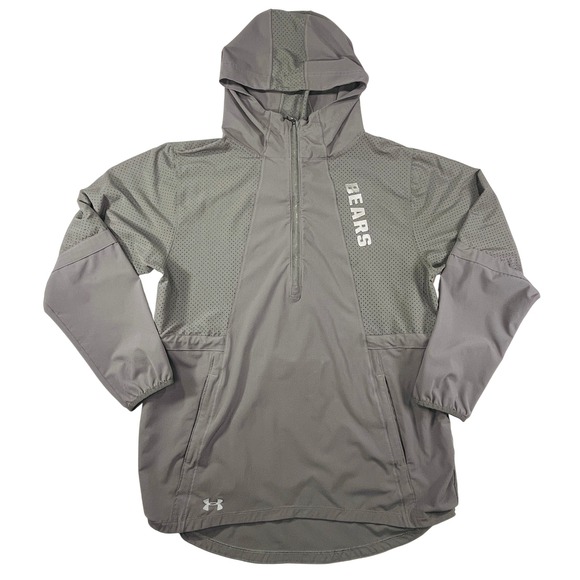 Under Armour Other - Under Armour UA BEARS Pullover Mens M Gray Lightweight Hoodie 1/2‎ Zip Jacket